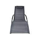 E-hurtownia Leżak ogrodowy 160x62 cm textilene stalowy odporny UV 150 kg Szary
