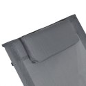 E-hurtownia Leżak ogrodowy 160x62 cm textilene stalowy odporny UV 150 kg Szary
