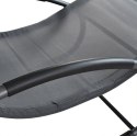 E-hurtownia Leżak ogrodowy 160x62 cm textilene stalowy odporny UV 150 kg Szary