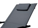 E-hurtownia Leżak ogrodowy 160x62 cm textilene stalowy odporny UV 150 kg Szary