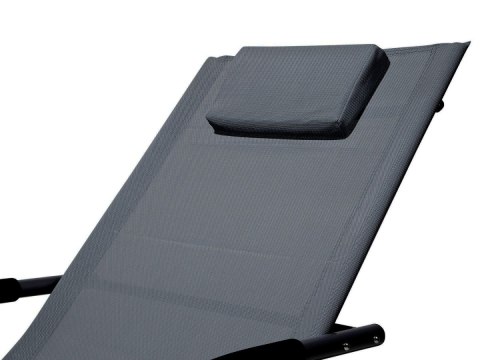 E-hurtownia Leżak ogrodowy 160x62 cm textilene stalowy odporny UV 150 kg Szary E-hurtownia Leżak ogrodowy 160x62 cm textilene stalowy odporny UV 150 kg Szary