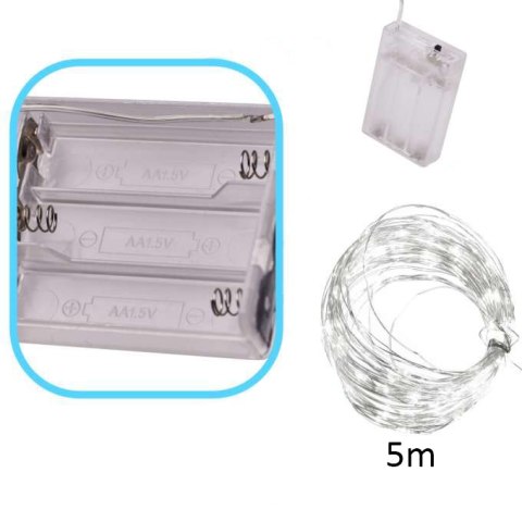 Lampki LED druciki dekoracyjne 5m 50LED świąteczne choinkowe ciepły biały Kik Sp. z o. o. Sp. k. Lampki LED druciki dekoracyjne 5m 50LED świąteczne choinkowe ciepły biały Kik Sp. z o. o. Sp. k.