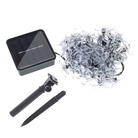 Lampki ogrodowe solarne kwiatki 7m 50LED ciepły biały Kik Sp. z o. o. Sp. k.