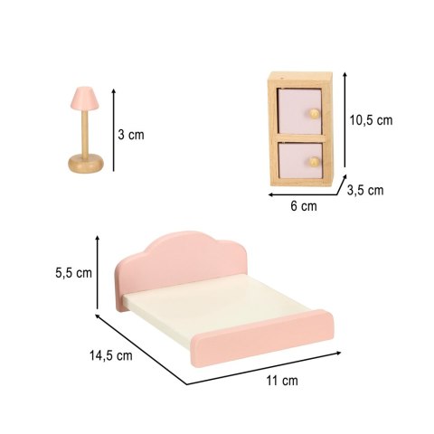 Mebelki do domku dla lalek salon sypialnia łazienka kuchnia drewniane różowe Kik Sp. z o. o. Sp. k. Mebelki do domku dla lalek salon sypialnia łazienka kuchnia drewniane różowe Kik Sp. z o. o. Sp. k.