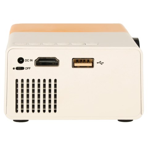 Mini projektor rzutnik przenośny LED TFT LCD 1920x1080 24-60" USB HDMI 12V biało-pomarańczowy Kik Sp. z o. o. Sp. k.