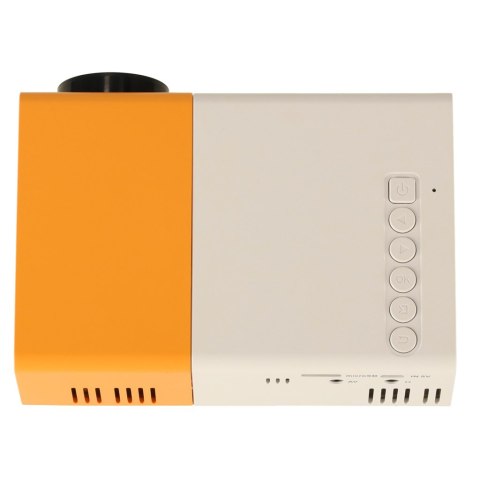 Mini projektor rzutnik przenośny LED TFT LCD 1920x1080 24-60" USB HDMI 12V biało-pomarańczowy Kik Sp. z o. o. Sp. k.