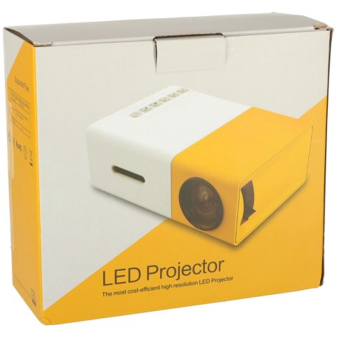 Mini projektor rzutnik przenośny LED TFT LCD 1920x1080 24-60" USB HDMI 12V biało-pomarańczowy Kik Sp. z o. o. Sp. k.