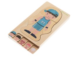 Puzzle drewniane warstwowe budowa ciała montessori chłopiec Kik Sp. z o. o. Sp. k.