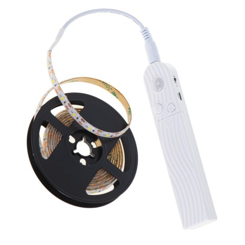 Taśma LED na baterie USB czujnik ruchu 2M ciepły biały Kik Sp. z o. o. Sp. k. Taśma LED na baterie USB czujnik ruchu 2M ciepły biały Kik Sp. z o. o. Sp. k.