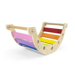 Viga Toys VIGA Drewniany Bujak Mostek 2w1 Huśtawka Montessori Tęczowa