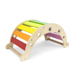 Viga Toys VIGA Drewniany Bujak Mostek 2w1 Huśtawka Montessori Tęczowa