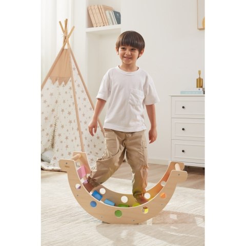 Viga Toys VIGA Drewniany Bujak Mostek 2w1 Huśtawka Montessori Tęczowa Viga Toys VIGA Drewniany Bujak Mostek 2w1 Huśtawka Montessori Tęczowa