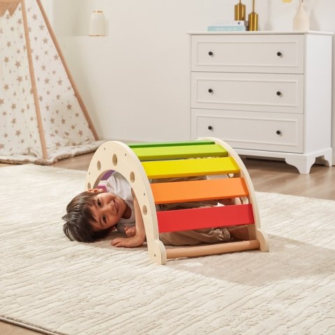 Viga Toys VIGA Drewniany Bujak Mostek 2w1 Huśtawka Montessori Tęczowa Viga Toys VIGA Drewniany Bujak Mostek 2w1 Huśtawka Montessori Tęczowa