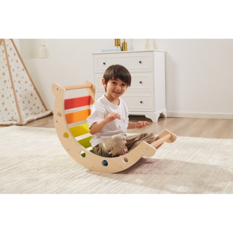 Viga Toys VIGA Drewniany Bujak Mostek 2w1 Huśtawka Montessori Tęczowa Viga Toys VIGA Drewniany Bujak Mostek 2w1 Huśtawka Montessori Tęczowa