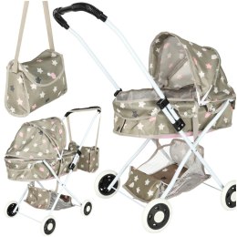 Wózek dla lalek gondola głęboki + torba gwiazdki Kik Sp. z o. o. Sp. k.