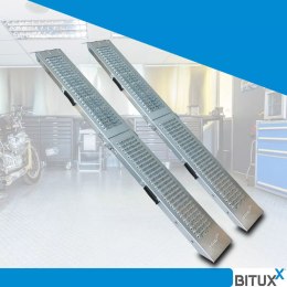 Bituxx Rampy stalowe składane 180 cm 400 kg antypoślizgowe 2 sztuki najazdy Bituxx