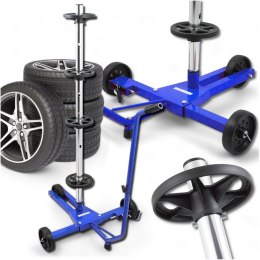E-hurtownia Mobilny Stojak Na Opony Felgi Koła 4 szt. 100kg 72cm Organizer Warsztatowy
