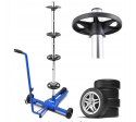 E-hurtownia Mobilny Stojak Na Opony Felgi Koła 4 szt. 100kg 72cm Organizer Warsztatowy