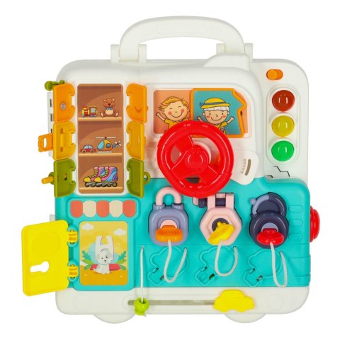 Tablica manipulacyjna sensoryczna montessori walizka pokrętła miś XXL światło dźwięk Kik Sp. z o. o. Sp. k. Tablica manipulacyjna sensoryczna montessori walizka pokrętła miś XXL światło dźwięk Kik Sp. z o. o. Sp. k.
