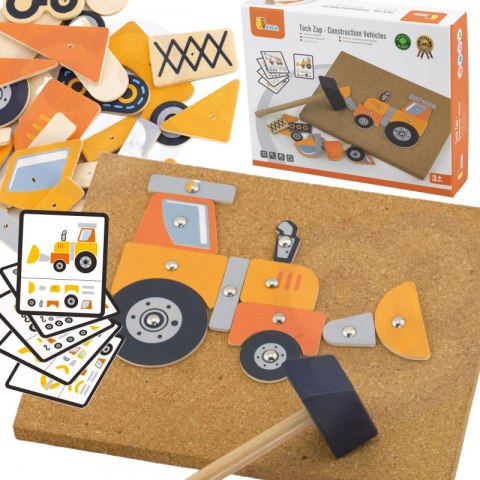 Viga Toys VIGA Drewniana Przybijanka Pojazdy budowlane 45 elementów Montessori Viga Toys VIGA Drewniana Przybijanka Pojazdy budowlane 45 elementów Montessori