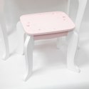 Viga Toys VIGA Duża Toaletka Drewniana Biało-Różowa z Lustrem i Krzesełkiem