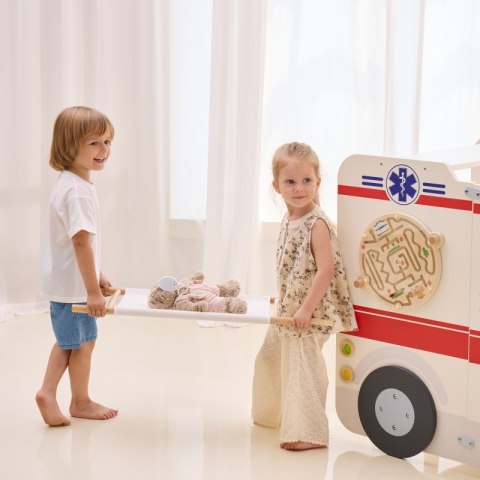Viga Toys VIGA Duży Drewniany Ambulans Zestaw Karetka Małych Ratowników Akcesoria 25 el.