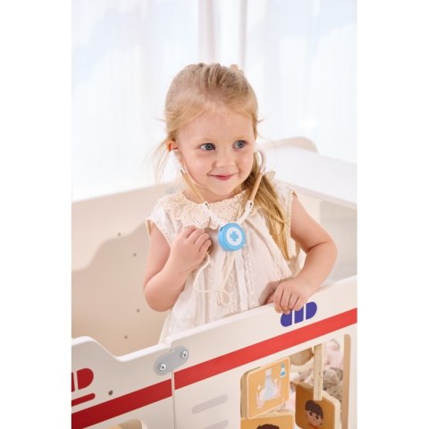 Viga Toys VIGA Duży Drewniany Ambulans Zestaw Karetka Małych Ratowników Akcesoria 25 el.