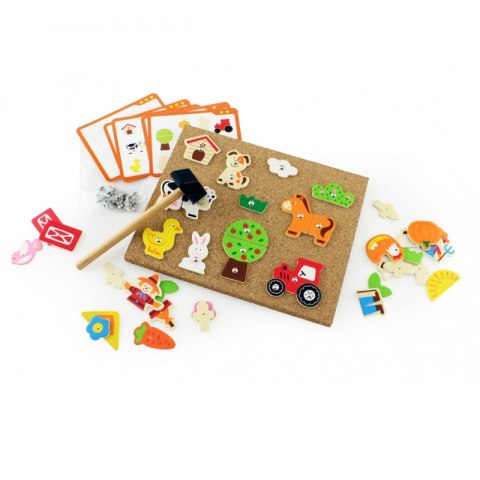 Viga Toys VIGA Przybijanka Drewniana Farma Tablica Korkowa Montessori Viga Toys VIGA Przybijanka Drewniana Farma Tablica Korkowa Montessori