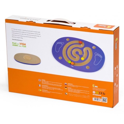Viga Toys VIGA Sensoryczna Drewniana Deska do balansowania z labiryntem