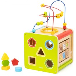 Viga Toys Viga Drewniana Kostka Edukacyjna 5w1