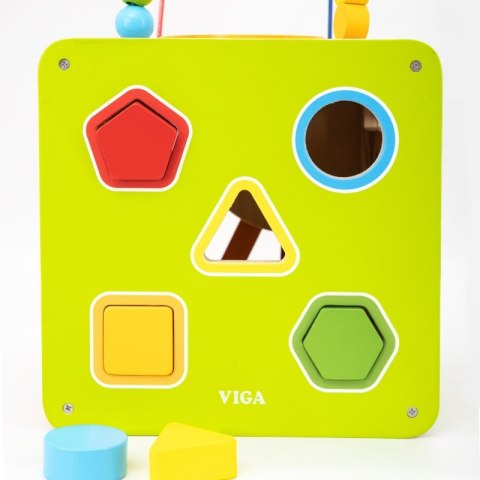 Viga Toys Viga Drewniana Kostka Edukacyjna 5w1 Viga Toys Viga Drewniana Kostka Edukacyjna 5w1