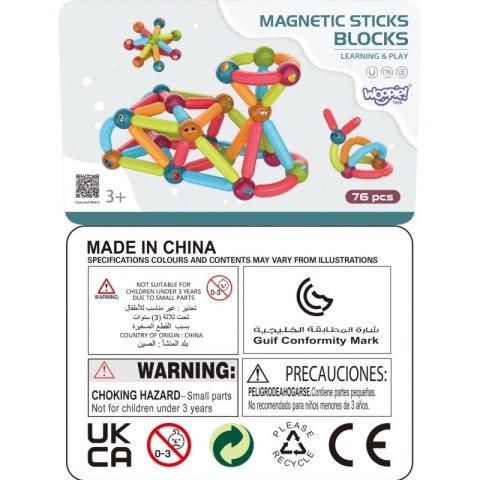 Woopie WOOPIE Magnetyczne Klocki Konstrukcyjne Edukacyjne 76 el. Woopie WOOPIE Magnetyczne Klocki Konstrukcyjne Edukacyjne 76 el.