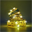 Wstążka ozdobna taśma LED 10m 100LED lampki choinkowe ozdoba świąteczna ciepły biały na baterie Kik Sp. z o. o. Sp. k.