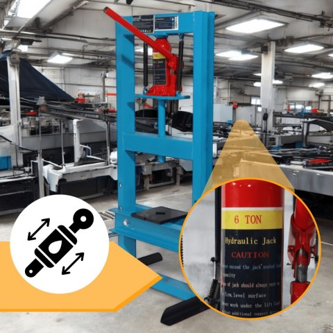 E-hurtownia Prasa hydrauliczna 6t z wymiennymi szczękami do garażu i warsztatu E-hurtownia Prasa hydrauliczna 6t z wymiennymi szczękami do garażu i warsztatu