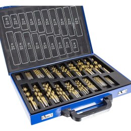 E-hurtownia Wiertła kobaltowe 1-10mm 230el tytanowa powłoka skrzynka metalowa