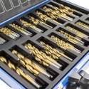 E-hurtownia Wiertła kobaltowe 1-10mm 230el tytanowa powłoka skrzynka metalowa