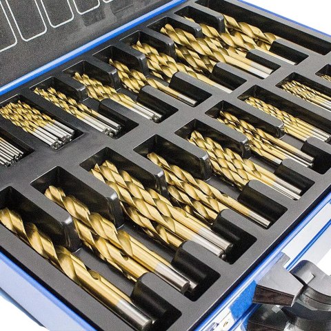 E-hurtownia Wiertła kobaltowe 1-10mm 230el tytanowa powłoka skrzynka metalowa E-hurtownia Wiertła kobaltowe 1-10mm 230el tytanowa powłoka skrzynka metalowa