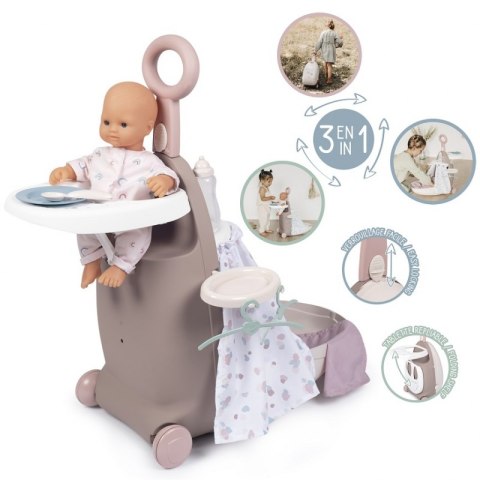 Smoby SMOBY Baby Nurse Wielofunkcyjna Walizka z łóżeczkiem dla lalki Smoby SMOBY Baby Nurse Wielofunkcyjna Walizka z łóżeczkiem dla lalki