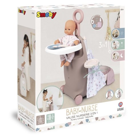 Smoby SMOBY Baby Nurse Wielofunkcyjna Walizka z łóżeczkiem dla lalki Smoby SMOBY Baby Nurse Wielofunkcyjna Walizka z łóżeczkiem dla lalki