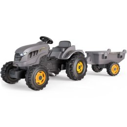 Smoby SMOBY Traktor XXL Szary na Pedały z Przyczepką