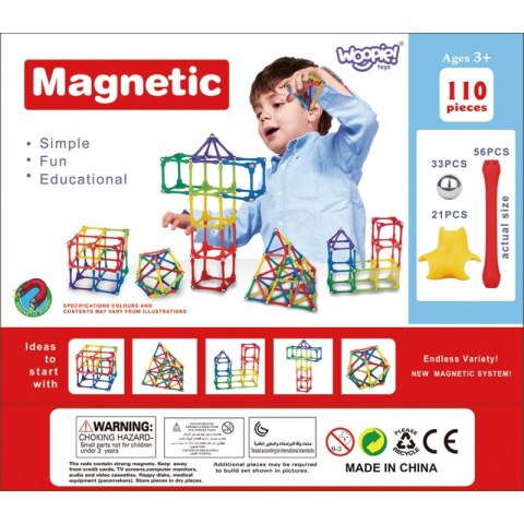 Woopie WOOPIE Klocki Magnetyczne Konstrukcyjne Układanka 110 el._8SZT Woopie WOOPIE Klocki Magnetyczne Konstrukcyjne Układanka 110 el._8SZT