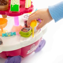 Woopie WOOPIE Sklep Food Truck Cukiernia Wózek Stoisko z Lodami Słodyczami Dźwięk Światło + 36 Akc