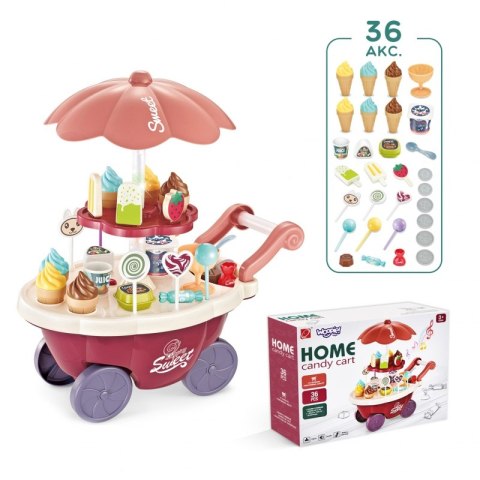 Woopie WOOPIE Sklep Food Truck Cukiernia Wózek Stoisko z Lodami Słodyczami Dźwięk Światło + 36 Akc Woopie WOOPIE Sklep Food Truck Cukiernia Wózek Stoisko z Lodami Słodyczami Dźwięk Światło + 36 Akc