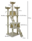 E-hurtownia Drapak drzewko Legowisko Wieża dla Kota 170cm Beżowy