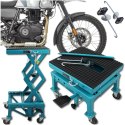 E-hurtownia Podnośnik Hydrauliczny Nożycowy Motocyklowy Mobilny Gumowa Platforma 135kg