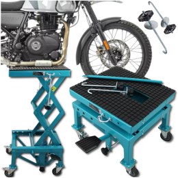 E-hurtownia Podnośnik Hydrauliczny Nożycowy Motocyklowy Mobilny Gumowa Platforma 135kg