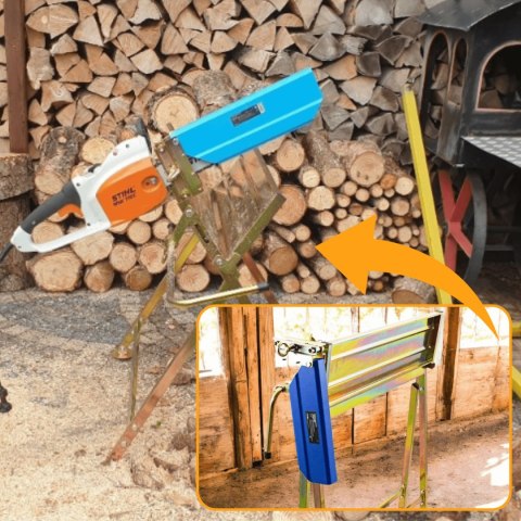 E-hurtownia Stojak do cięcia drewna Koziołek do drewna z uchwytem na piłę 45cm 120kg E-hurtownia Stojak do cięcia drewna Koziołek do drewna z uchwytem na piłę 45cm 120kg