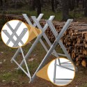 E-hurtownia Stojak na Drewno do Cięcia Ocynkowany Wytrzymały 150kg