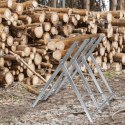 E-hurtownia Stojak na Drewno do Cięcia Ocynkowany Wytrzymały 150kg