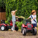 FALK FALK Traktor Valtra Bordowy na Pedały z Przyczepką i Łyżką od 3 Lat